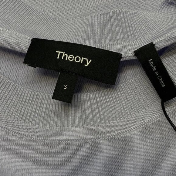 NEW THEORY Mens Sweater Ice Blue Size S Crewneck Regal Wool Long Sleeve Pullover - Picture 6 of 11